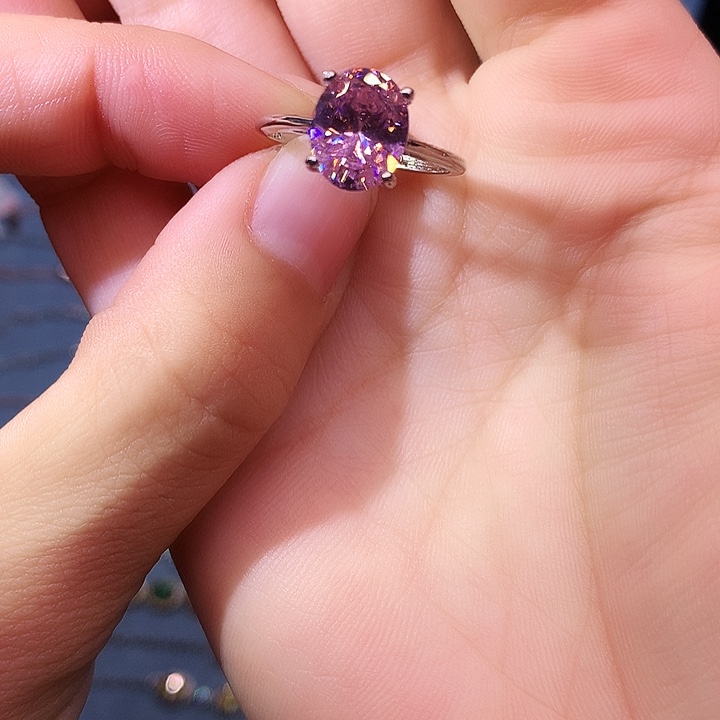 蓝宝石戒指银S925镶嵌