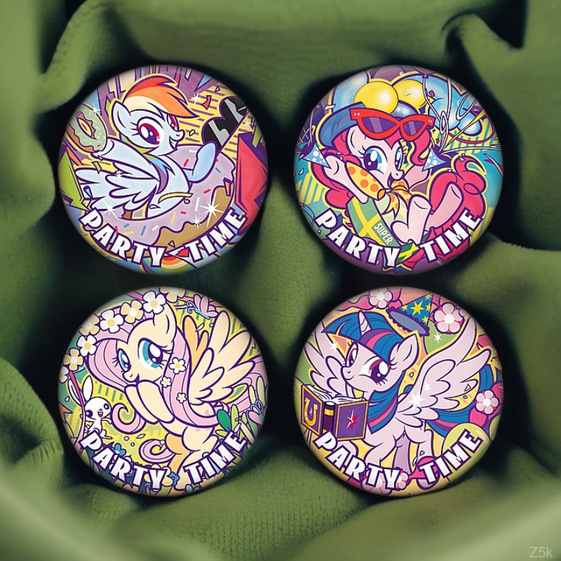 悦彩虹云动漫宝紫镭射友谊系列小马宝莉徽章