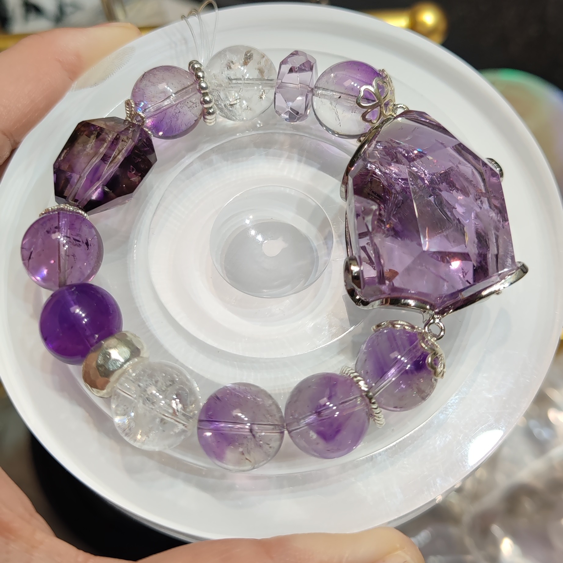 紫超七手串手围16.5cm珠径13mm