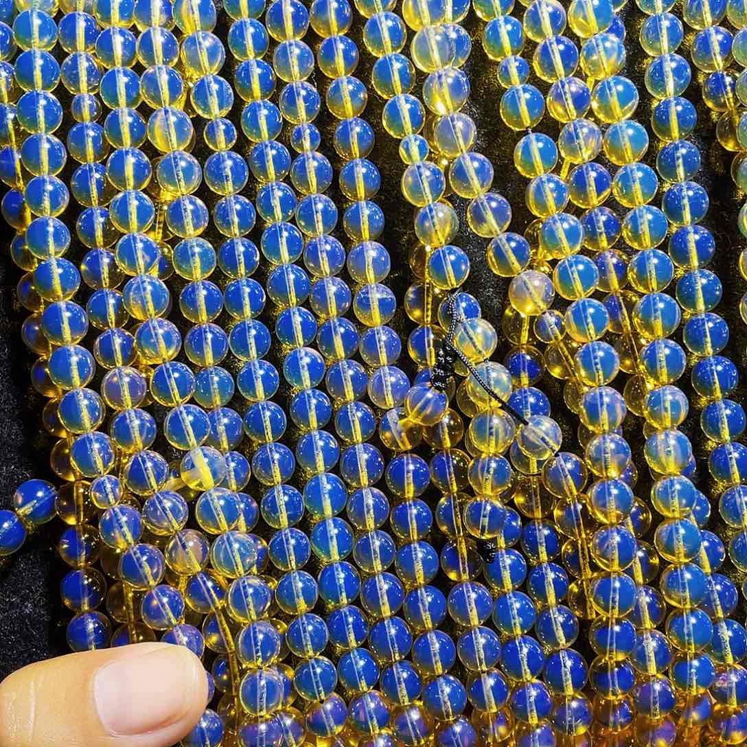 蓝珀裸石未镶嵌异色珀7加108多样性发其一