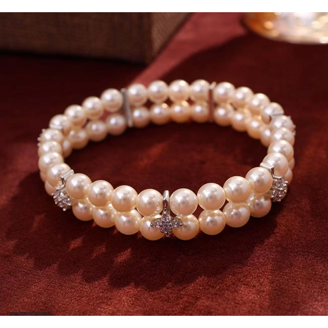 铜合金仿珍珠手链 里7629时尚百搭手链