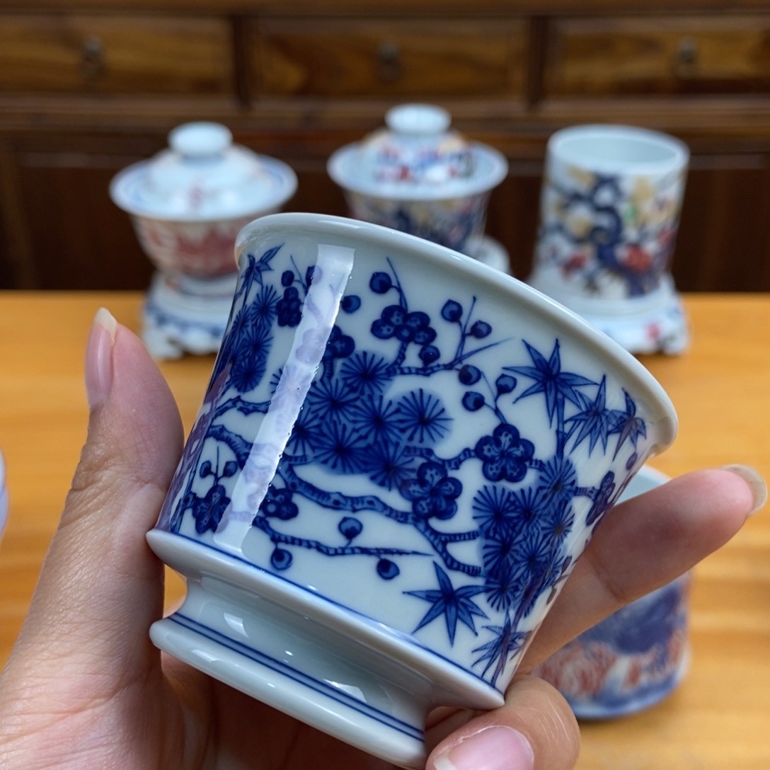 手绘现代茶具非古董