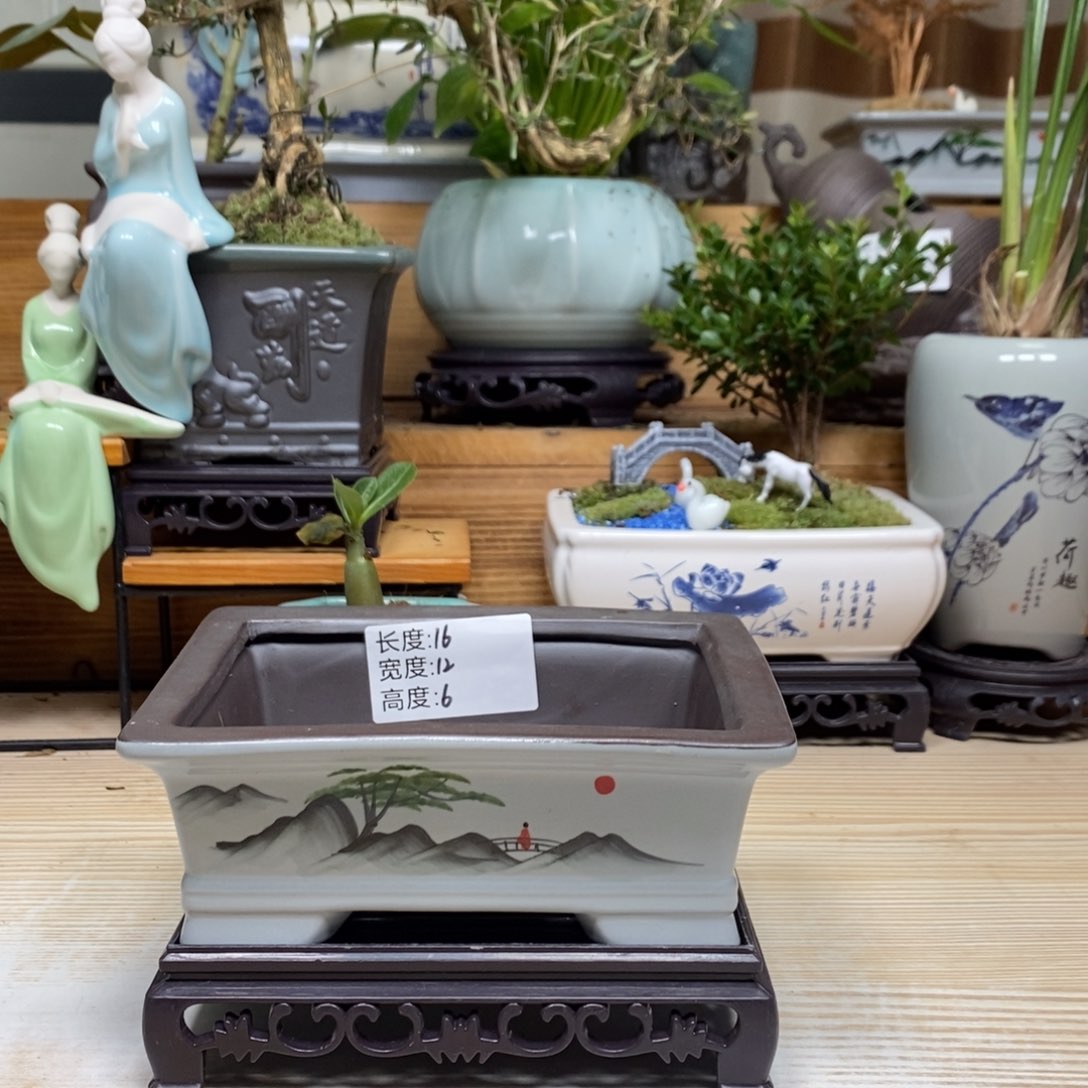 紫砂陶瓷艺术花盆陶瓷