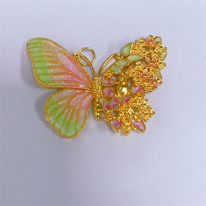 福满圆珠宝1 足金999投资金 半面蝴蝶吊坠