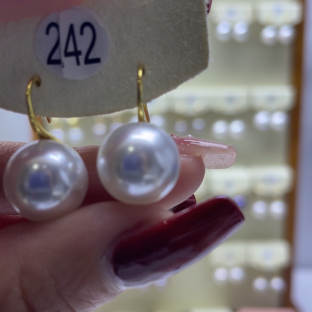 淡水珍珠耳饰银S925镶嵌