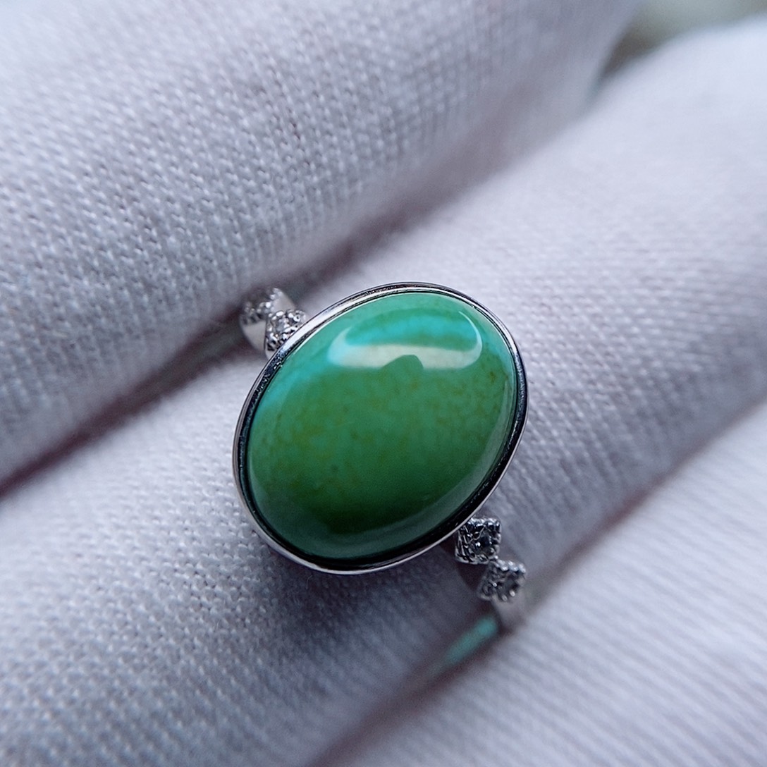 绿松石戒指银S925镶嵌