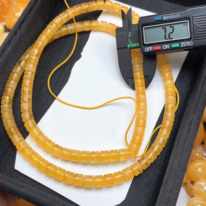 蜜蜡裸石未镶嵌蜜蜡佛珠