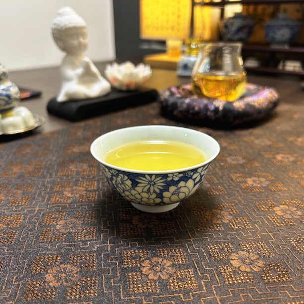 Q014[青岚]景德镇手工手绘万花主人杯—80ml