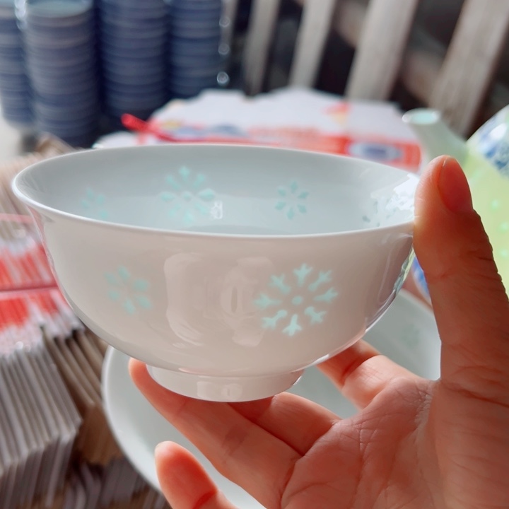 碗5寸雕刻雪花饭碗