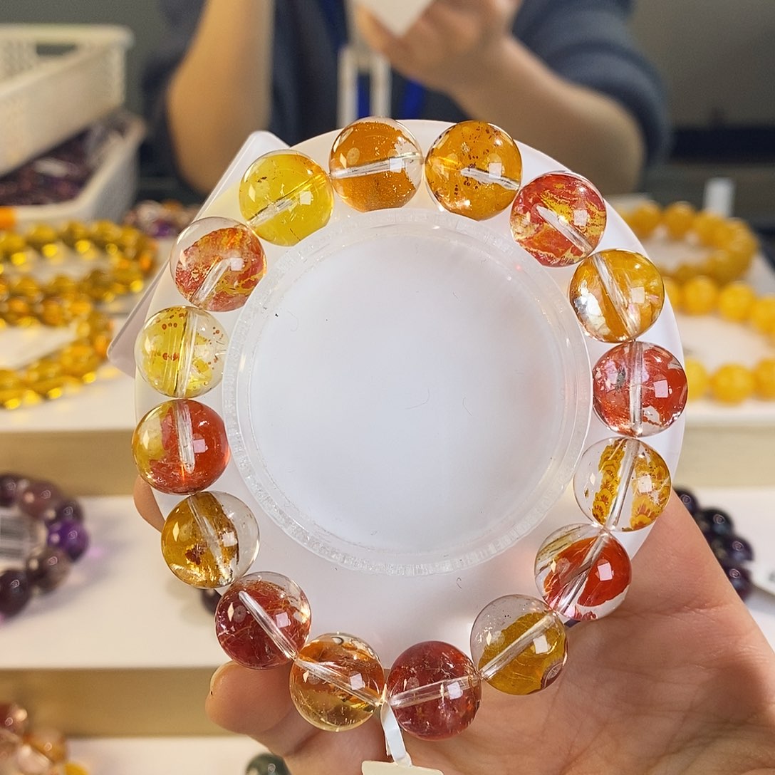 未镶嵌手串水晶锦鲤胶花13mm+