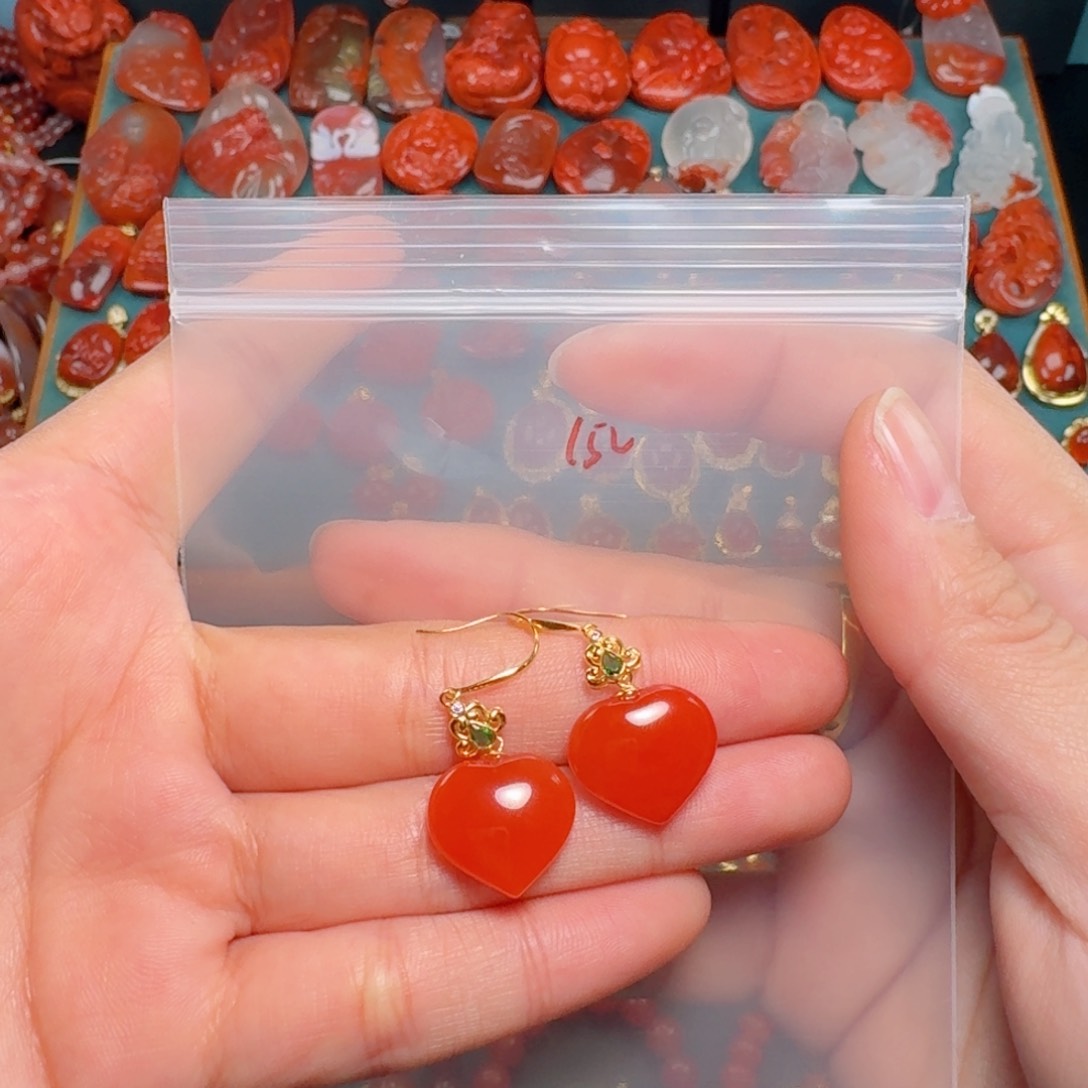 南红玛瑙南红18K金镶嵌