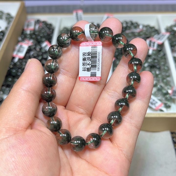水晶手串未镶嵌绿幽灵手串
