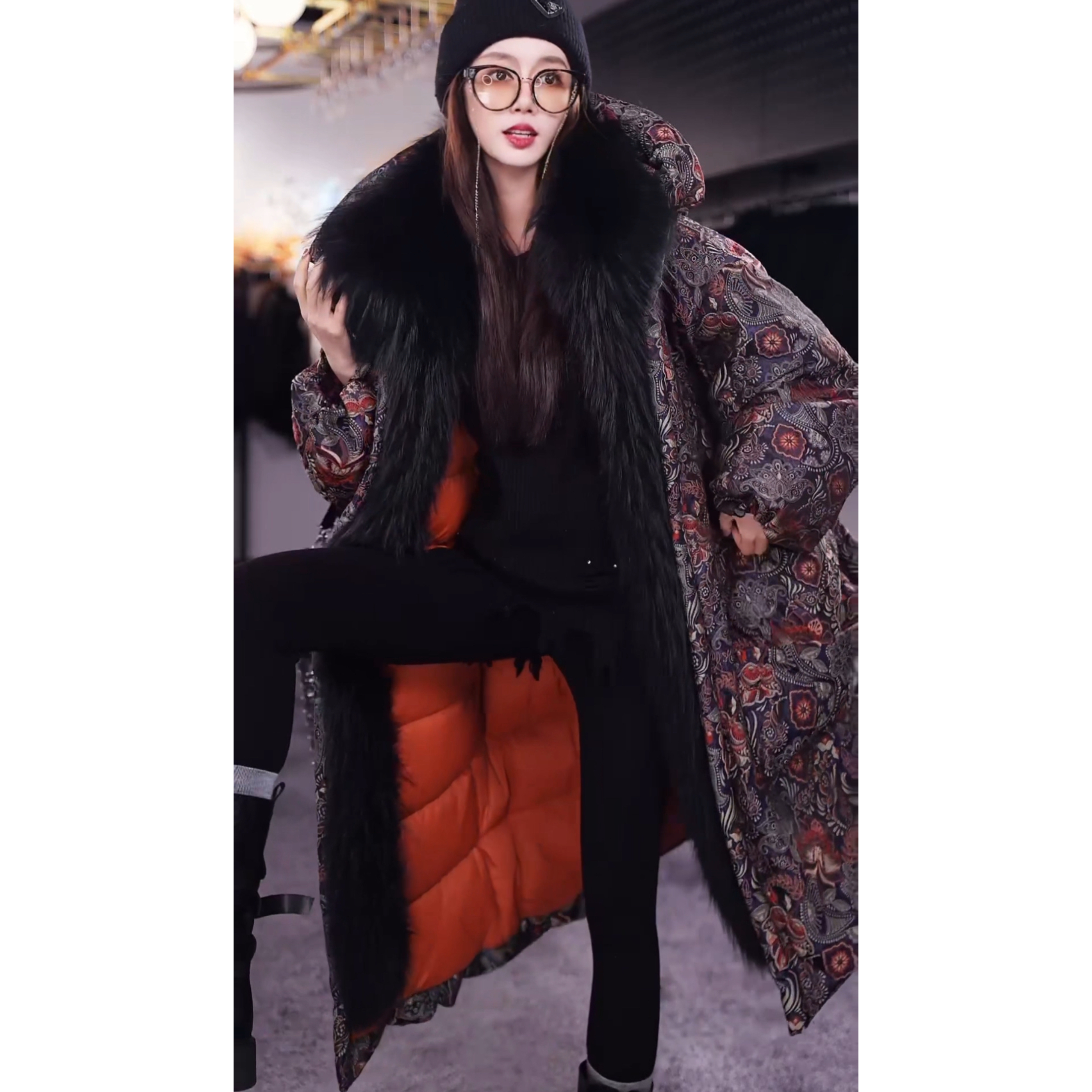 【Yongjia 】 新款鹅绒服配貉子毛领外套55092-2-103