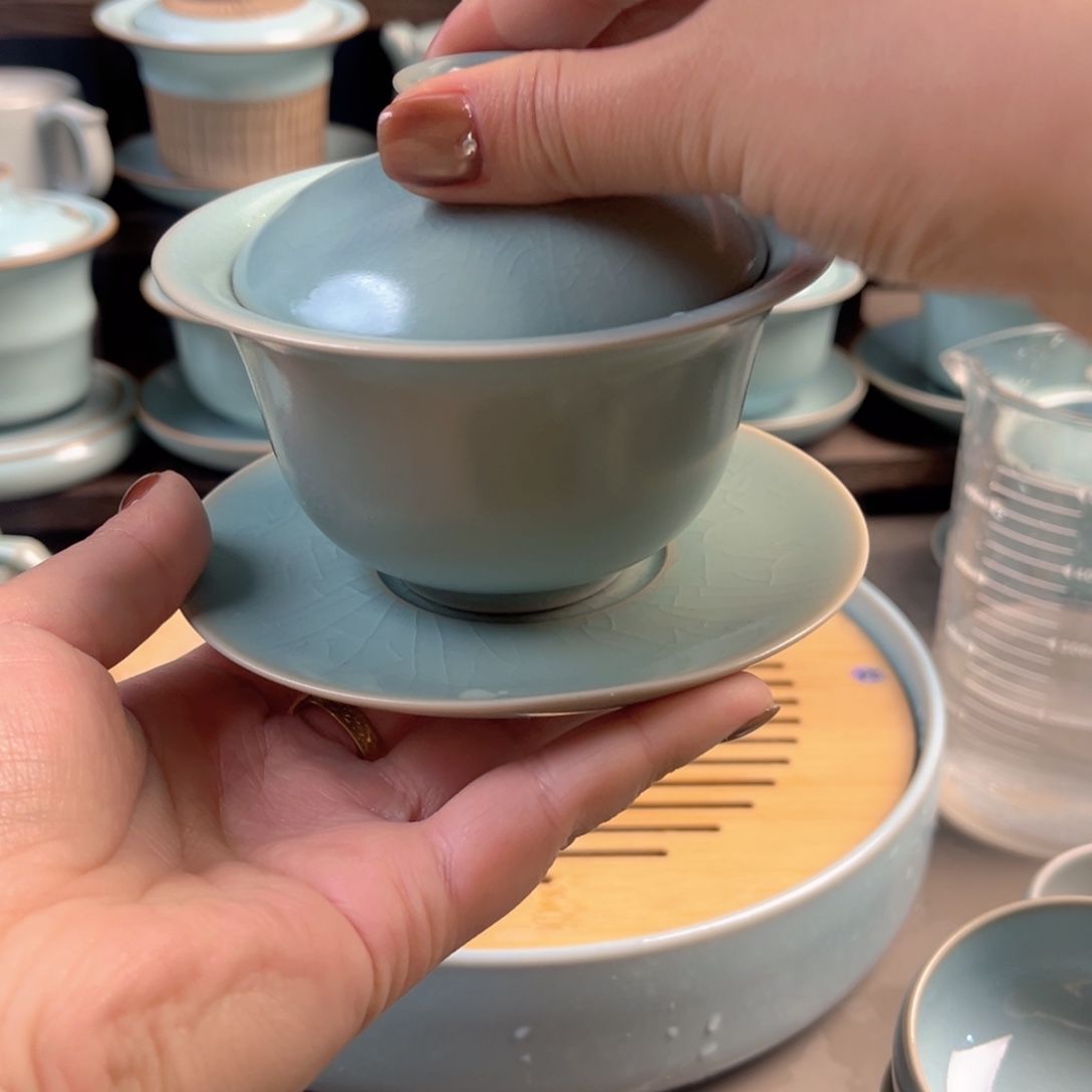 摆件陶瓷仿古釉三才元宝