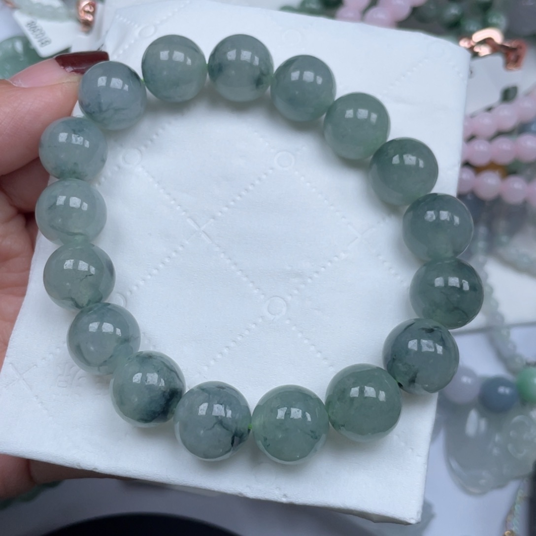 翡翠手链18K金镶嵌勇****纯天然货a货缅甸翡翠包邮