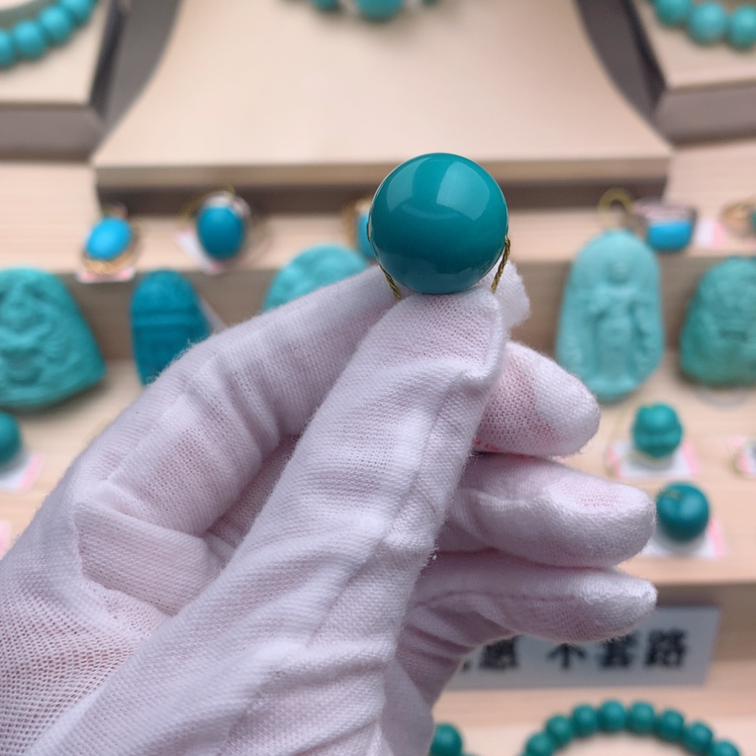 绿松石珠宝奇石未镶嵌17mm