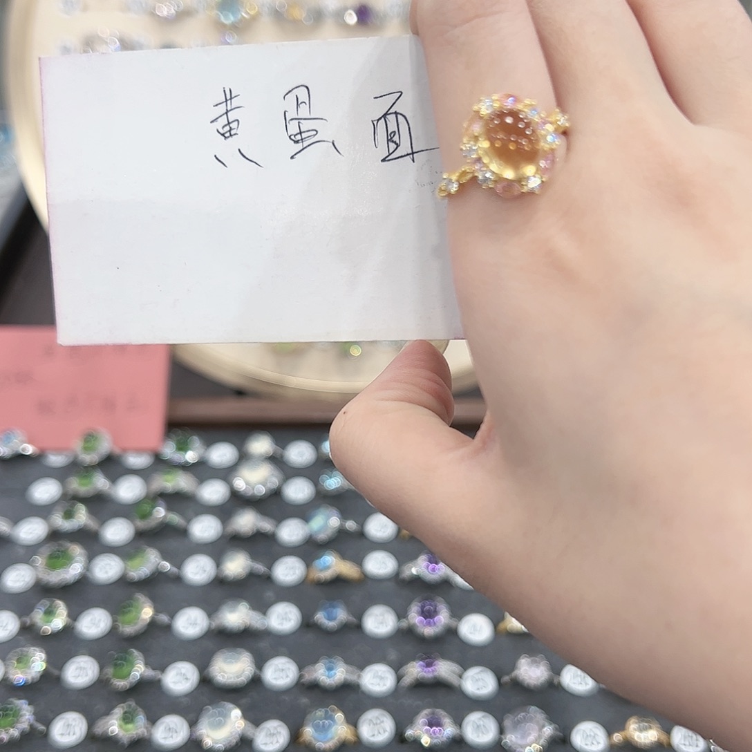 蛇纹石玉戒指银S925镶嵌豆**╮