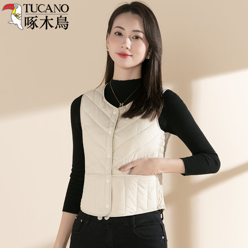 啄木鸟品牌马甲女2025新款秋冬轻薄内穿贴身保暖背心内胆马夹