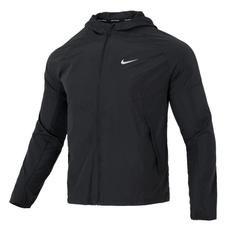 Nike耐克男装拒水梭织连帽夹克2025新款黑夜反光跑步外套 DD4747