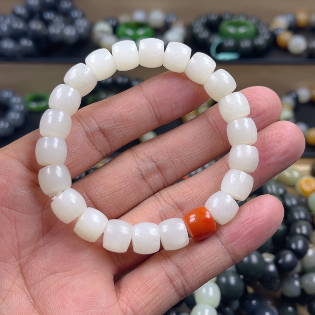 和田玉手串未镶嵌星*