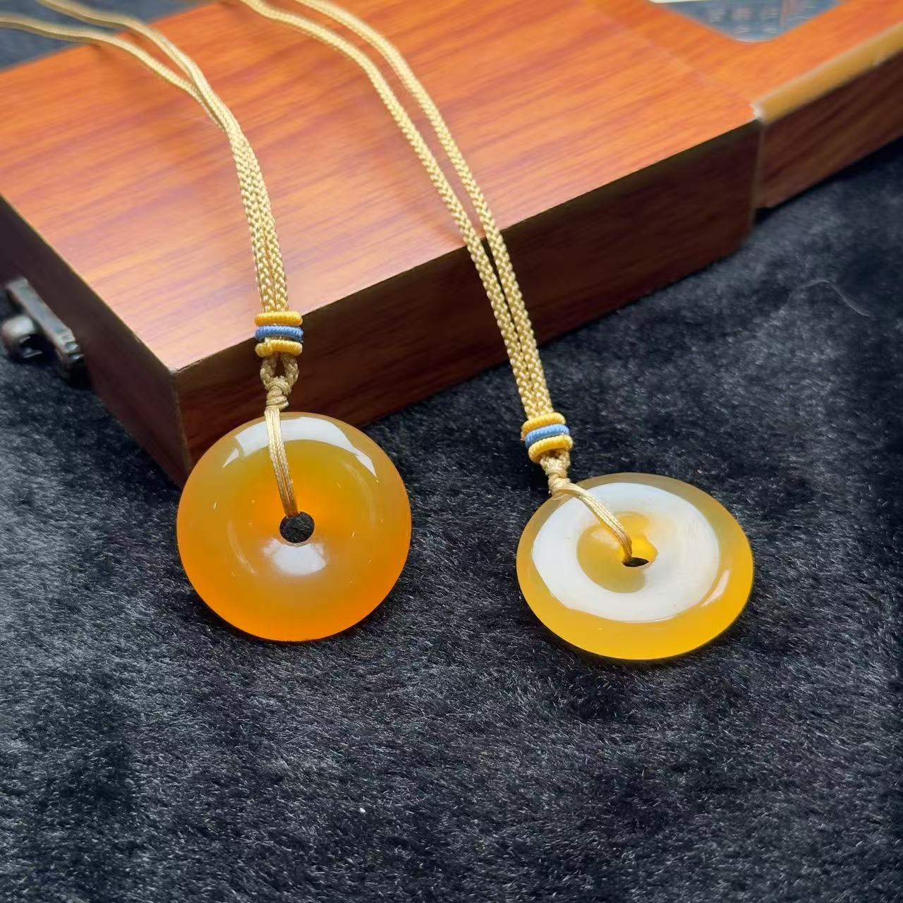 天然珠宝玉石精品时尚冰黄平安扣吊坠-8050#-A9-多样性发一