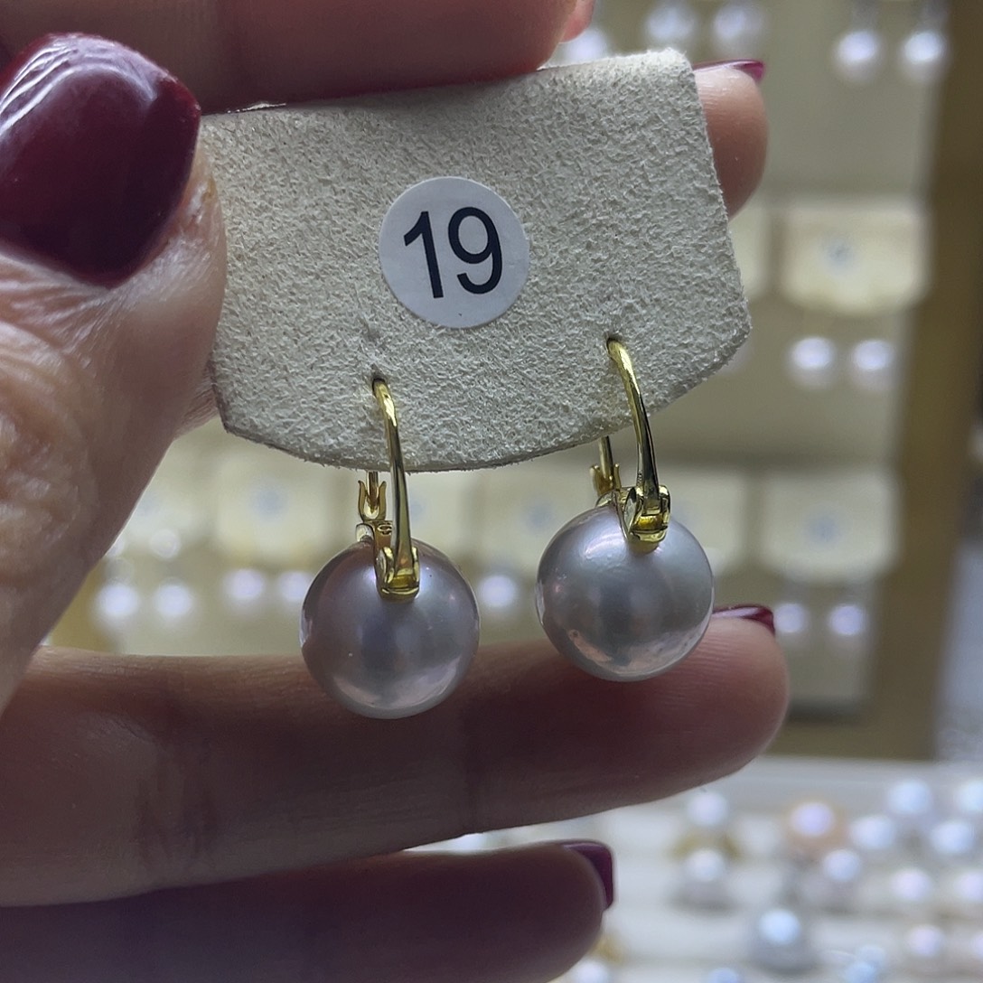 淡水珍珠耳饰银S925镶嵌