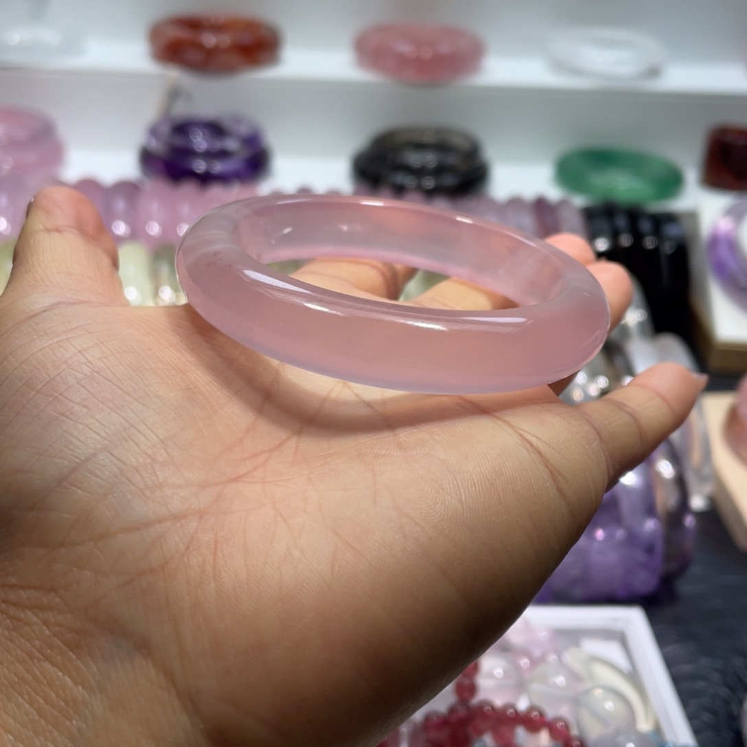 水晶手镯53.6圈口17号未镶嵌