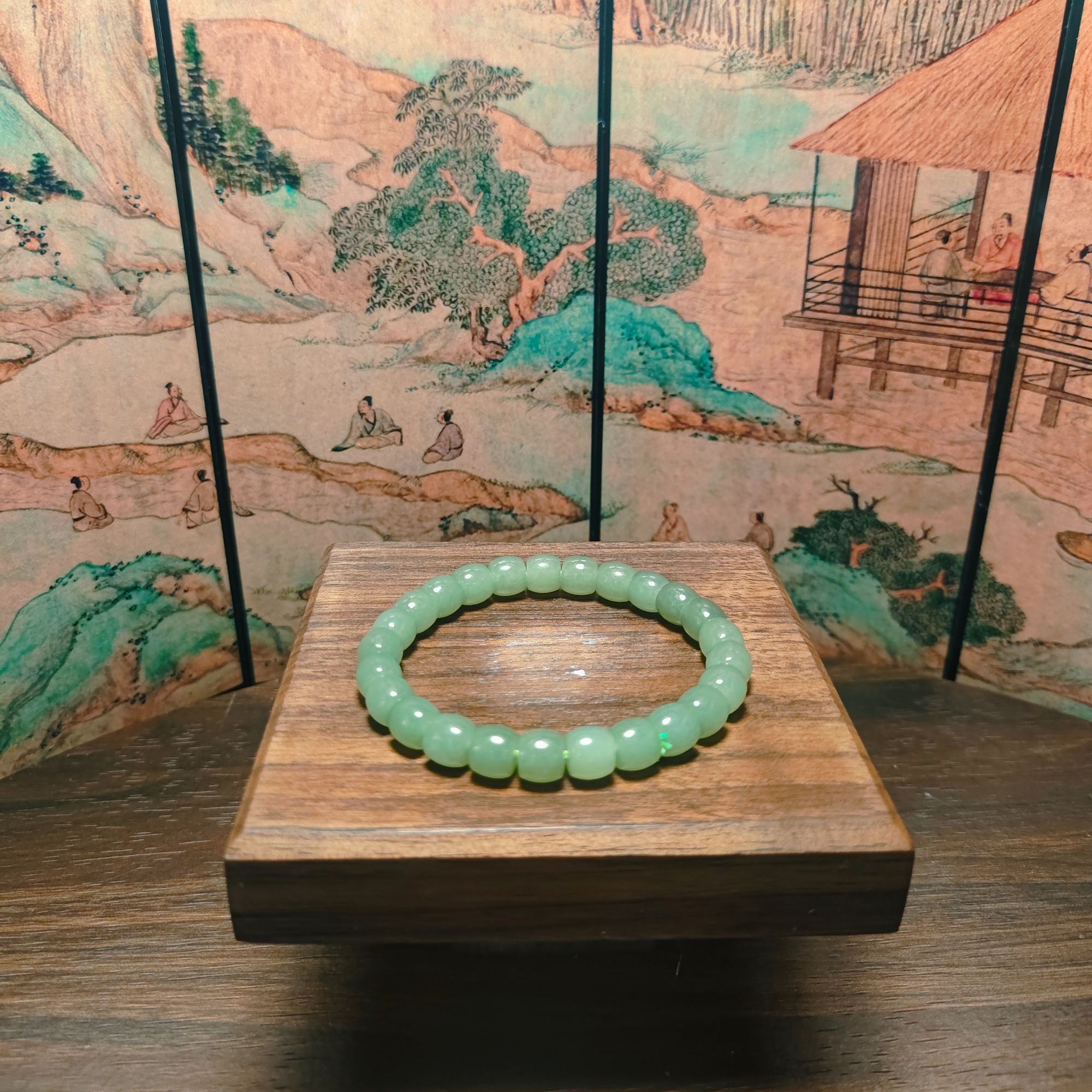 L和田玉桶珠手串（卡8）2104