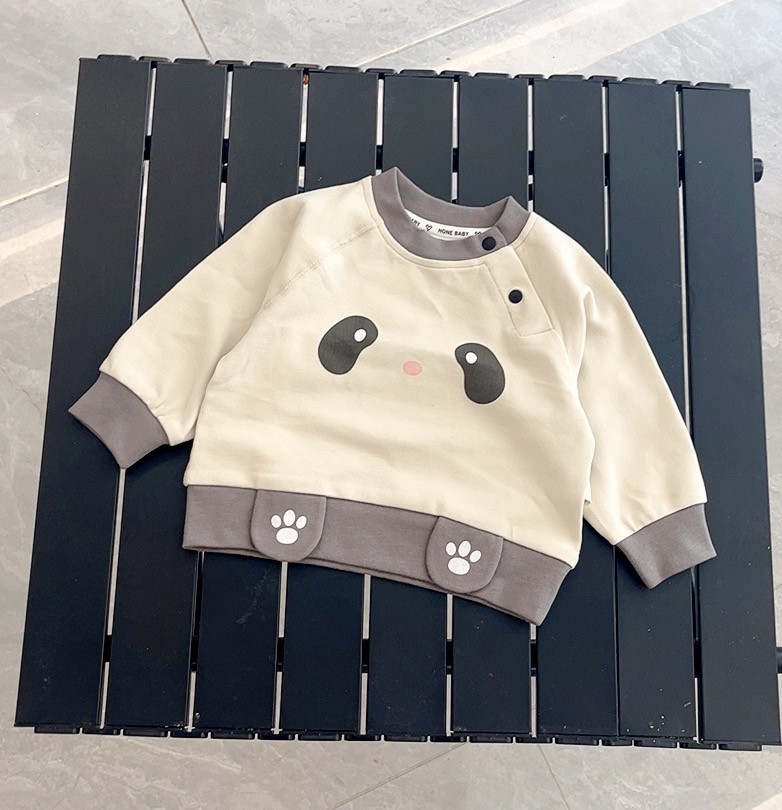 2025新款秋季脚丫熊长袖卫衣简约风秋装儿童外穿衣服