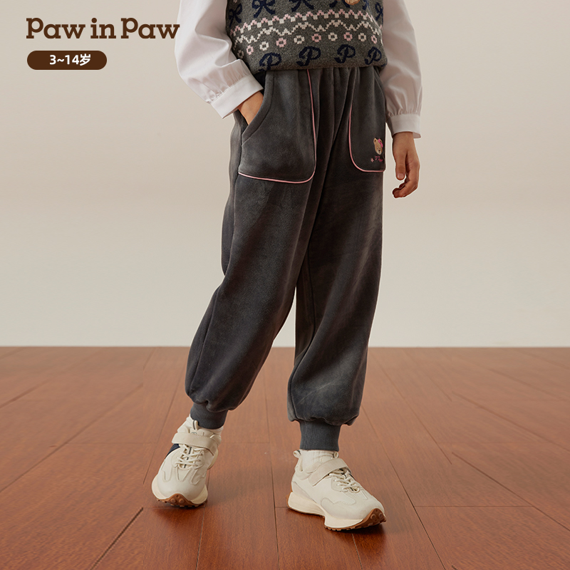 PawinPaw童装秋冬女童针织裤加绒长裤舒适百搭PCTME4T21E