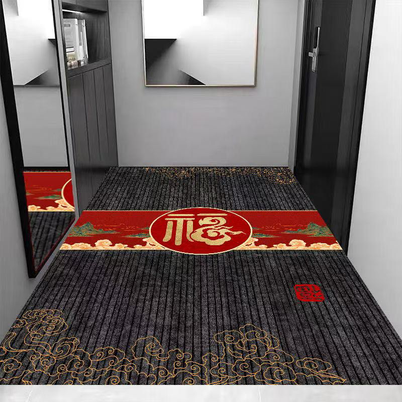 升级加厚中国风120*160厘米除尘入户门地垫吸水防滑地毯地垫