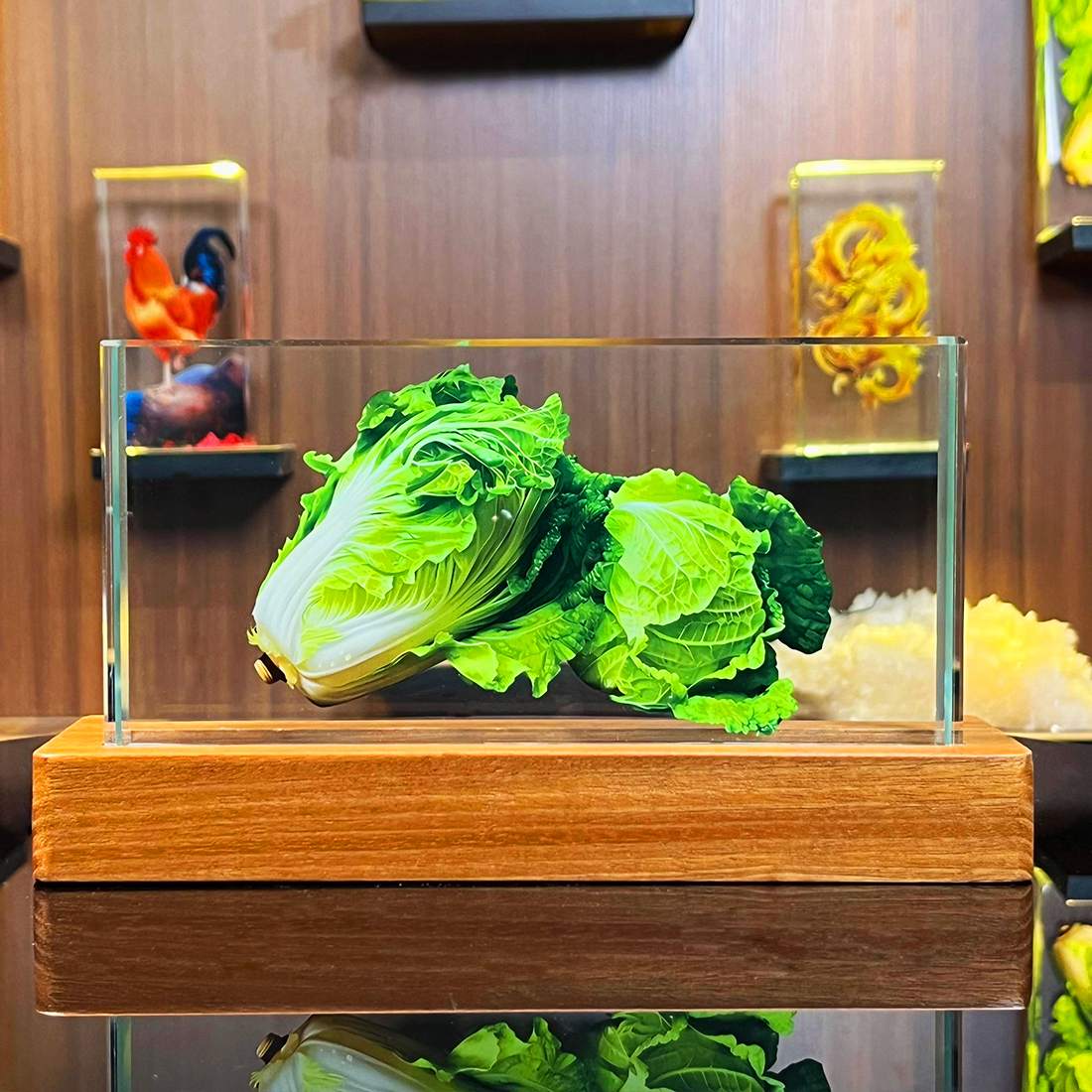 【白菜】内雕创意大号水晶摆件装饰品工艺品客厅玄关店铺办公室送礼