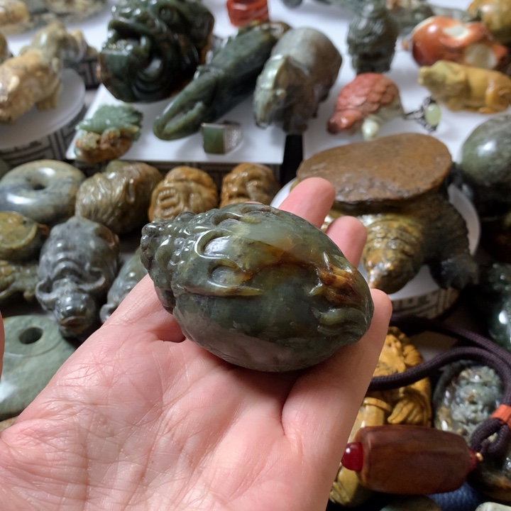 岫岩河磨玉（透闪石质玉）手链未镶嵌