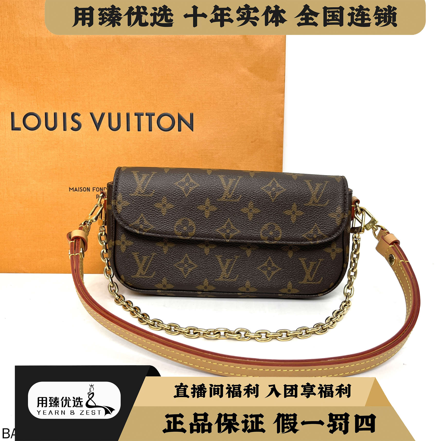 95新 LouisVuitton/路易威登 ivy经典老花包芯片款BA8578790