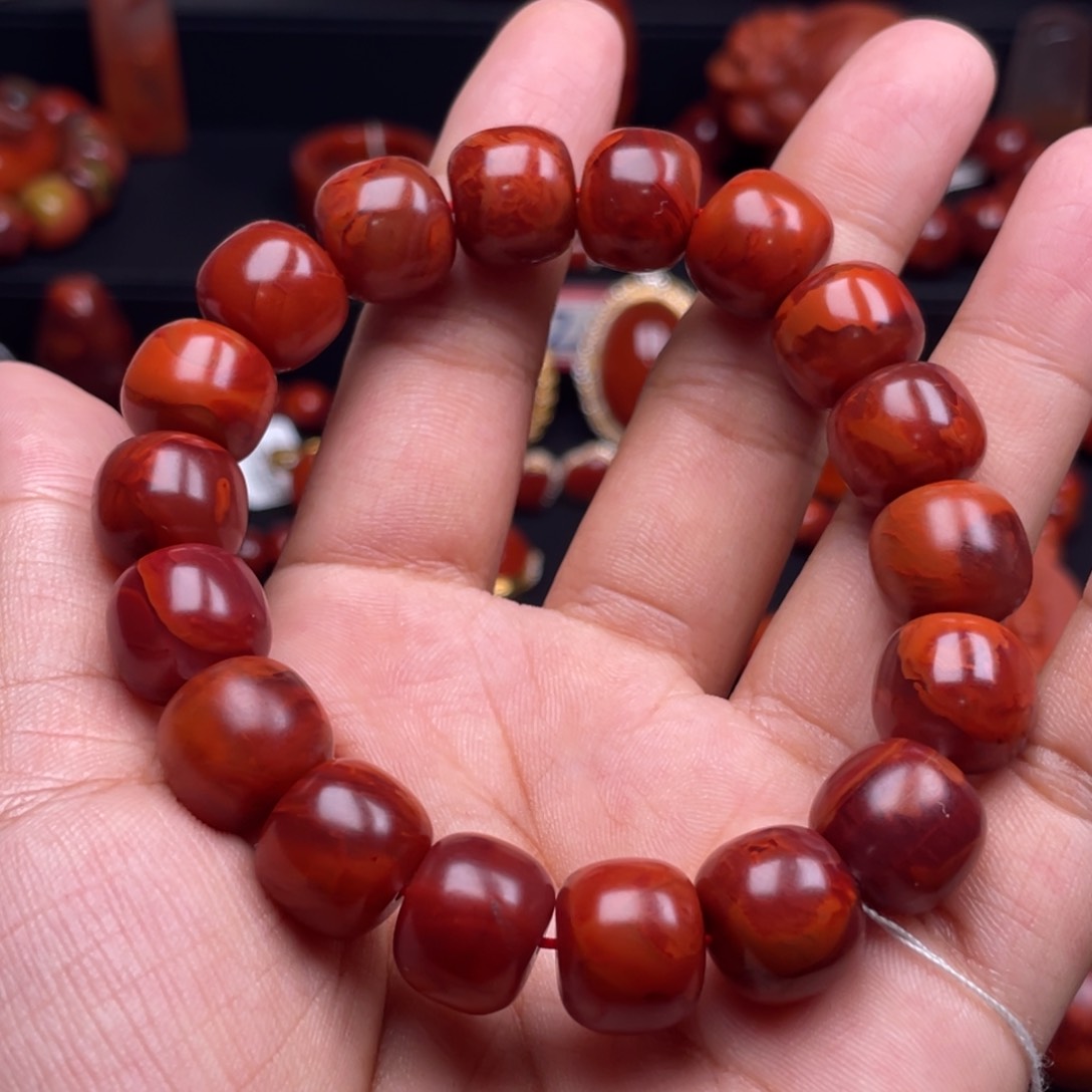 南红玛瑙珠宝奇石未镶嵌开***庭单圈13mm