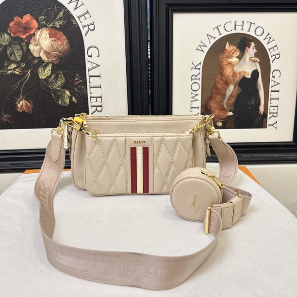 95新 BALLY/巴利 95新巴利米白单肩包