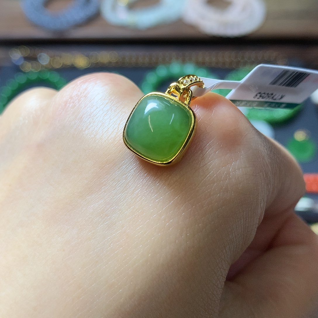 和田玉颈饰银S925镶嵌