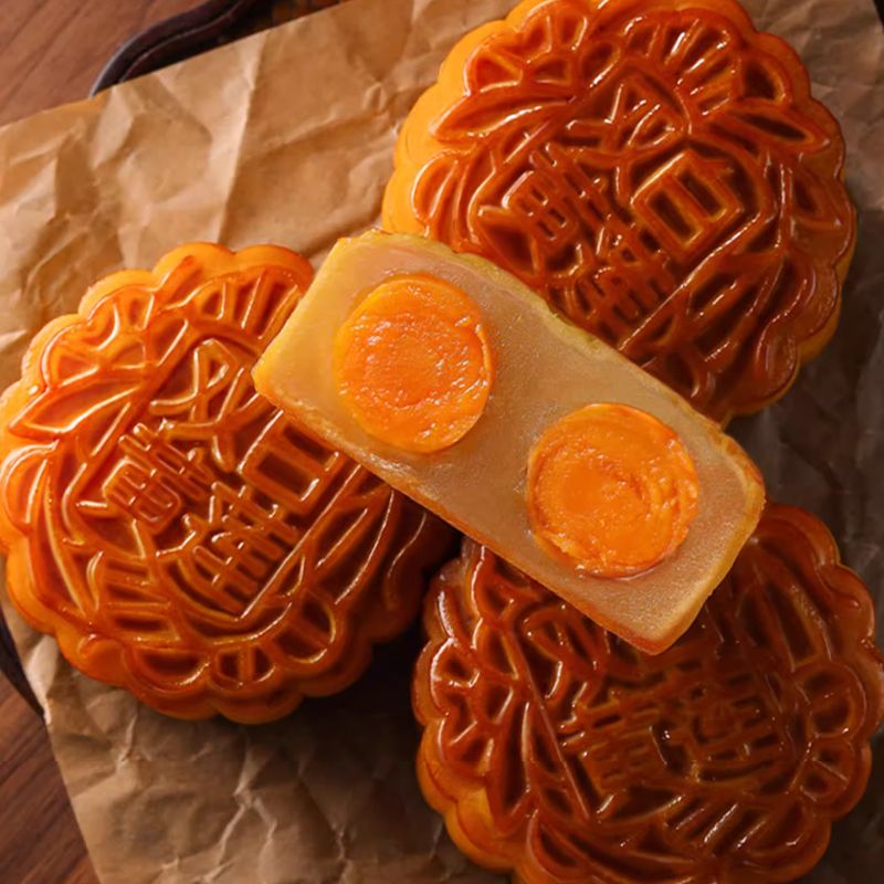 华香园正宗双蛋黄莲蓉月饼老式传统广式口味中秋月饼