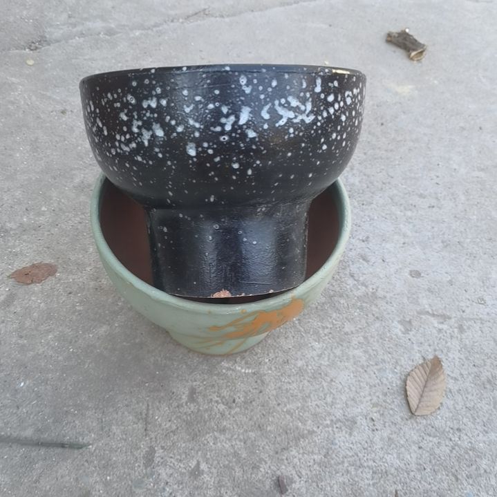 红陶19/14瑕疵两个盆