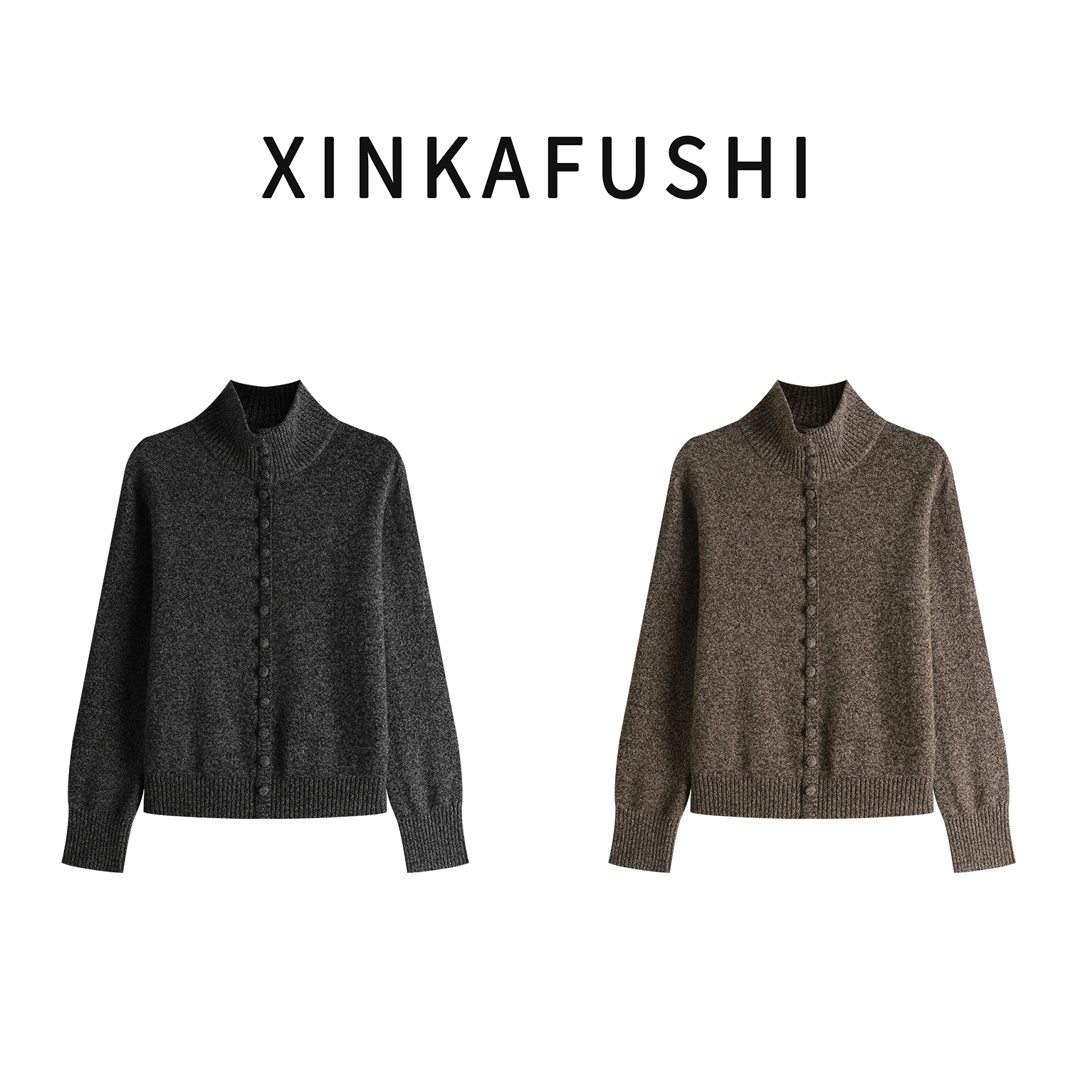 【Theo】冬季款100羊毛长袖百搭休闲针织衫打底衫上衣HYL7002