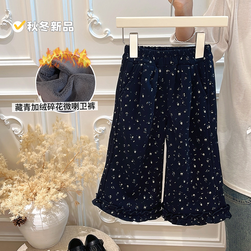 女童秋冬季加绒休闲裤儿童韩版外穿裤子女宝宝秋装时尚长裤童装潮