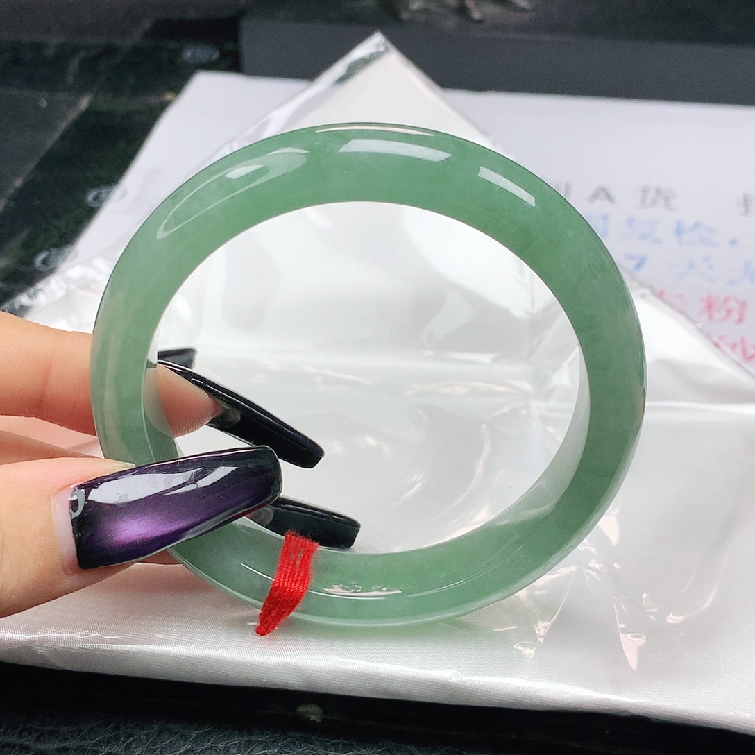 未镶嵌手镯翡翠翡翠58.0冰川蓝正圈