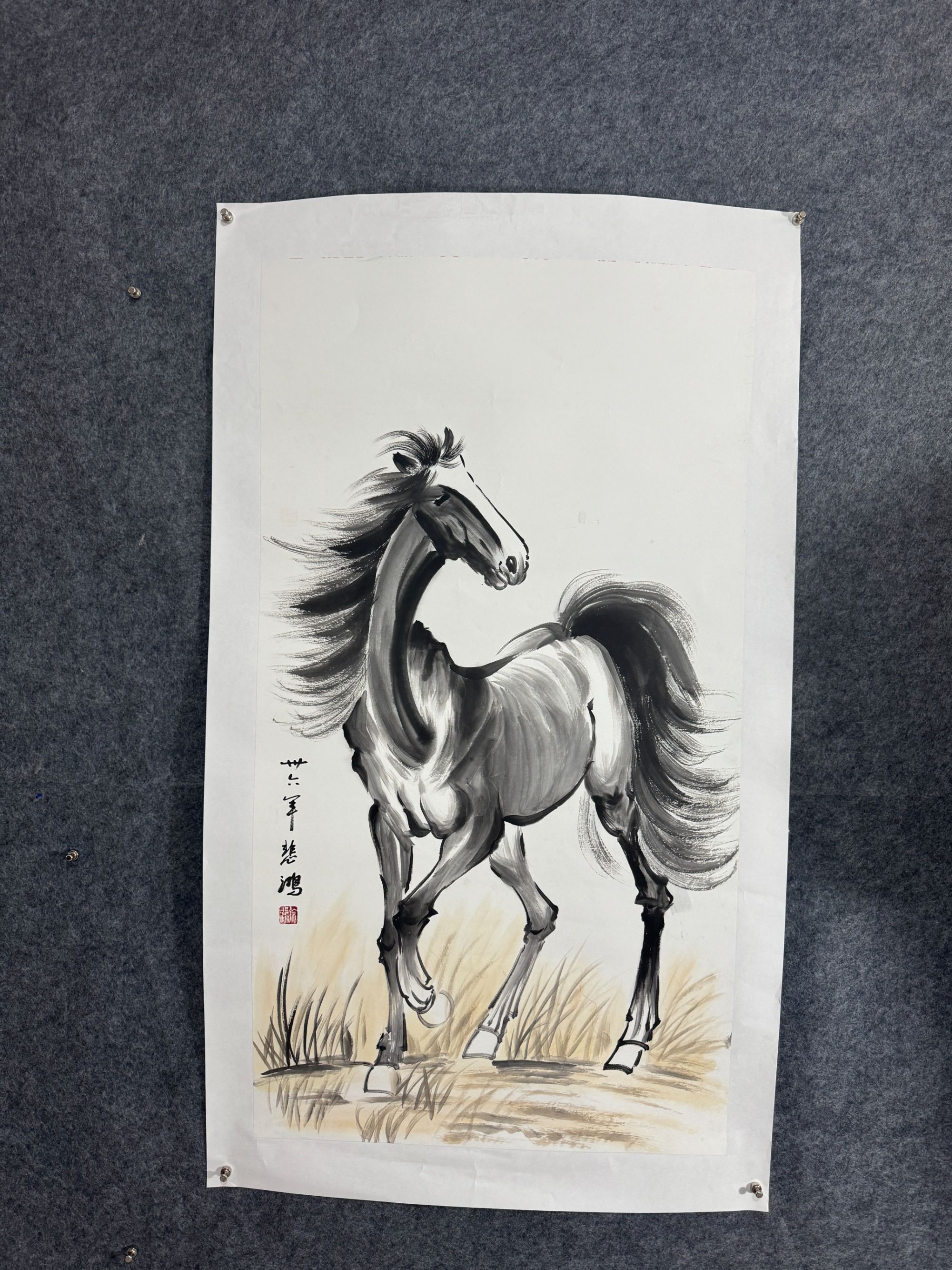 明德文化馆-手工精品装饰画骏马图