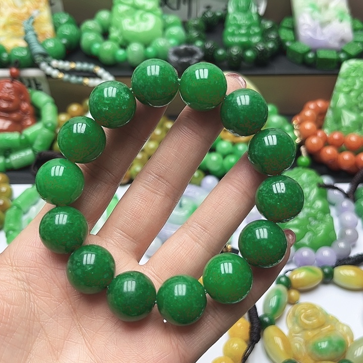 翡翠未镶嵌手链手串22