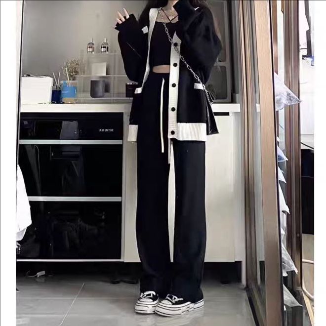 【岩心】大码女装300斤胖MM时尚设计感法式温柔风纯色简约套装430