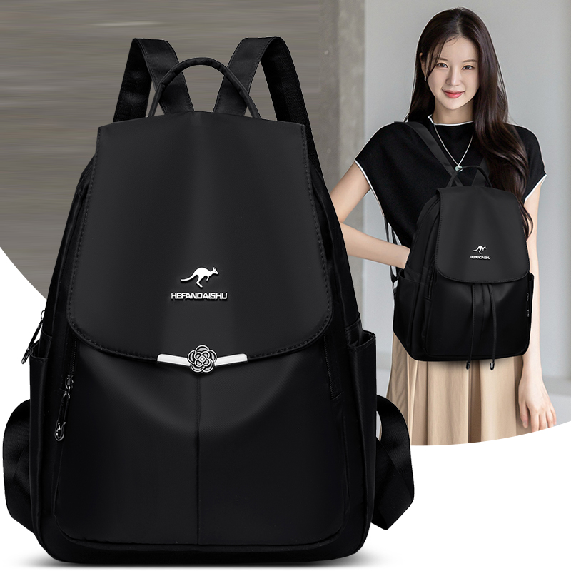 牛津布双肩包女2025新款时尚百搭休闲大容量轻便简约通勤旅游背包