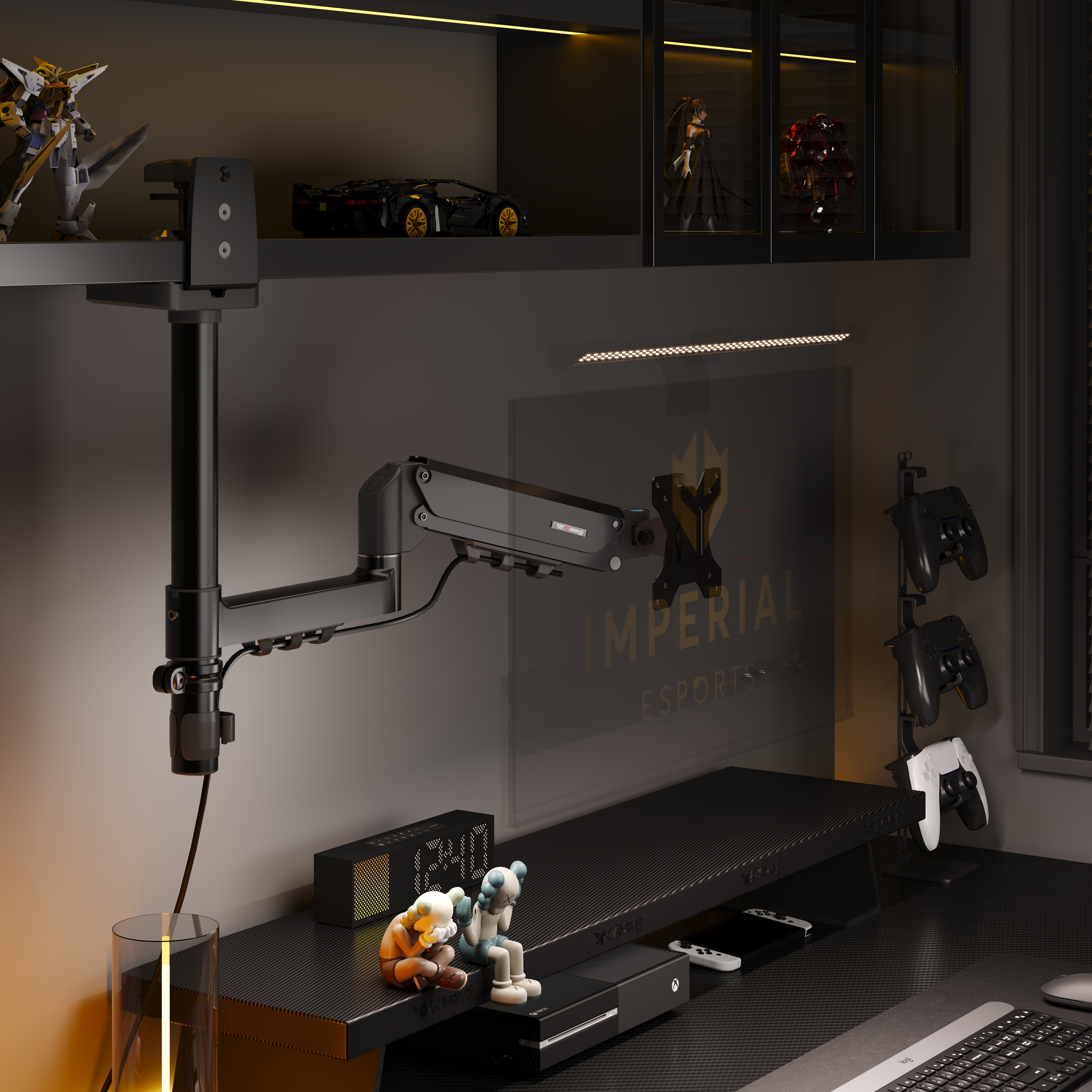 戟创AGKey M2显示器支架倒装机械臂臂显示器支架桌夹式电脑支架