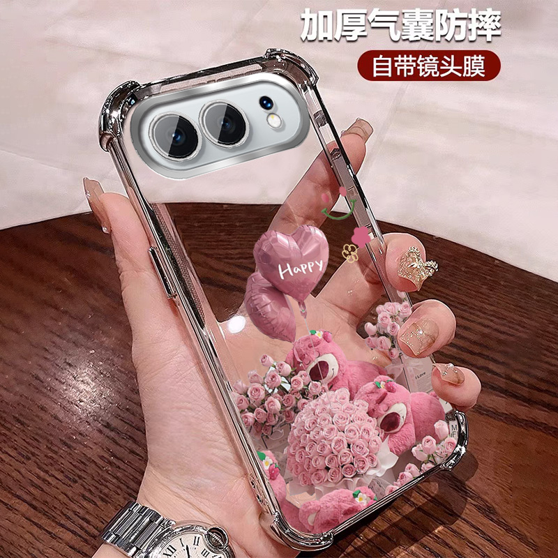 高颜值适用荣耀500手机壳四角防摔小众500pro全包带镜头膜ins风女