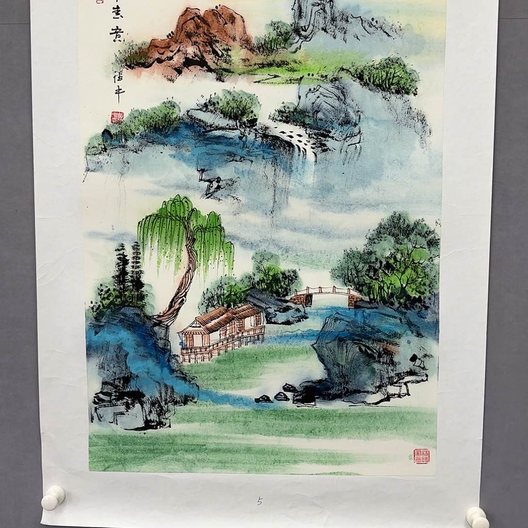 国画艺术家真人手绘