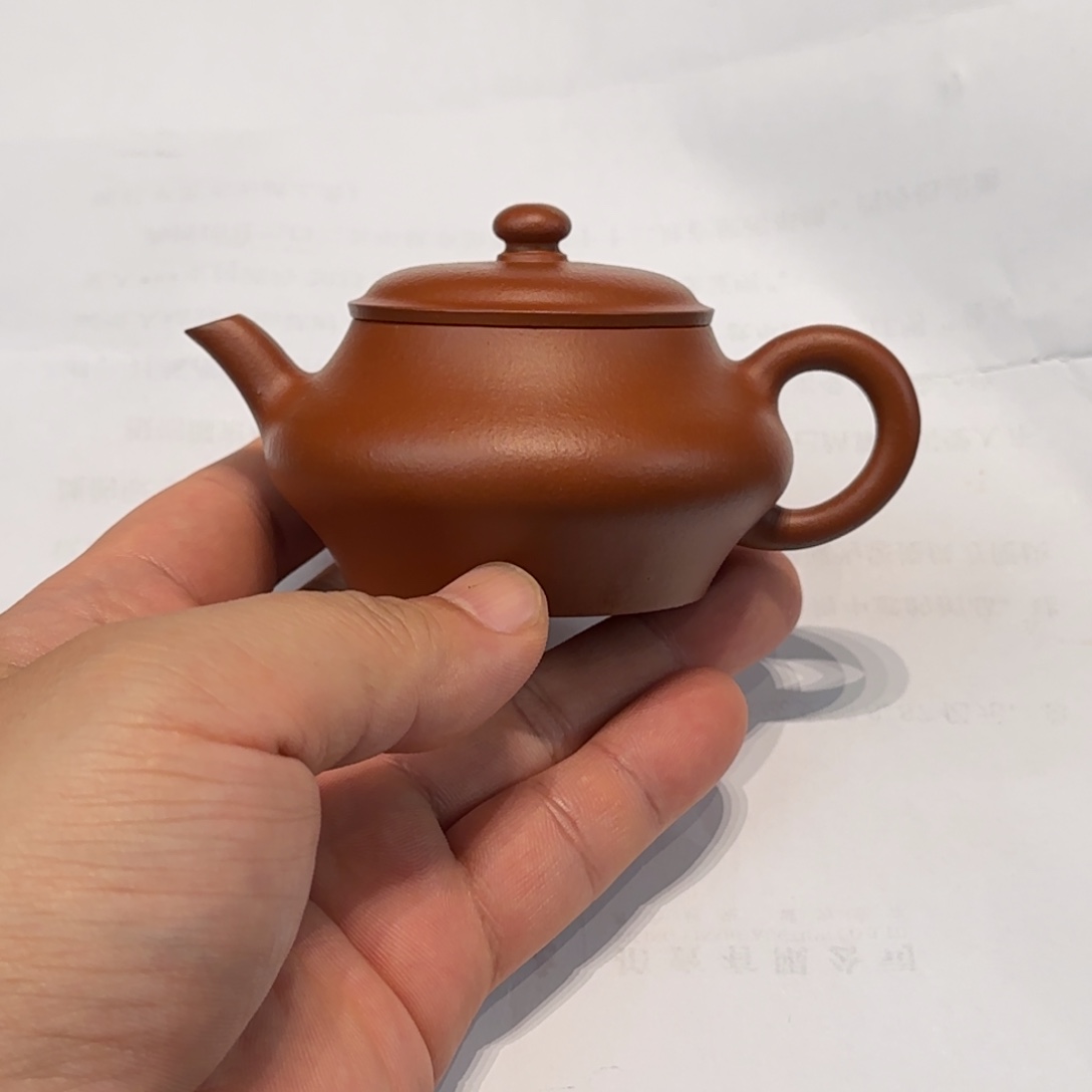 茶壶紫砂朱泥允卿虚扁壶